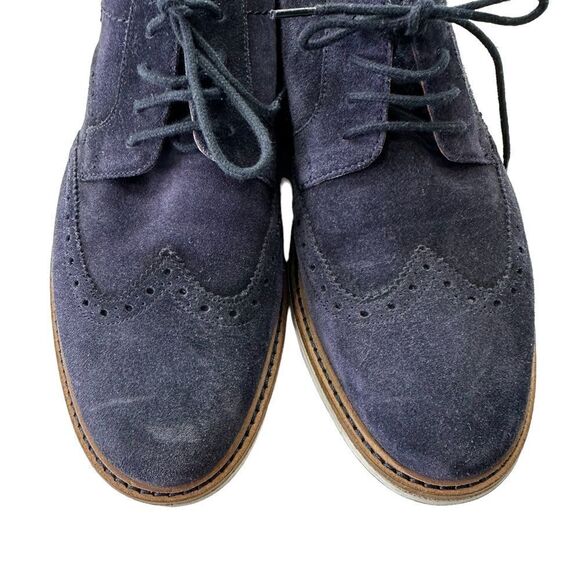 Clarks Chantry Men's Wing Tip Leather Lace Up Casual Comfort Blue Shoes, 7.5 - Picture 5 of 10